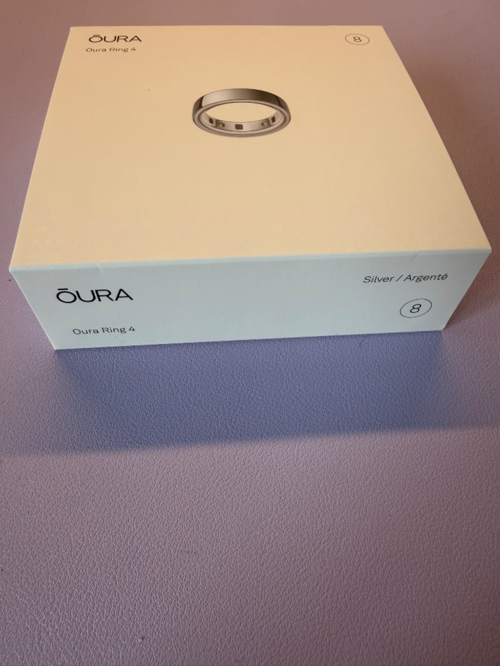 BRAND NEW FACTORY SEALED OURA RING 4 SIZE 8 SILVER
